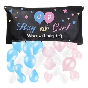 Gender Reveal Balloon Drop Polyester Bag W/String